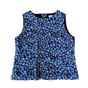 Vintage 90's Floral Button Up Tank Top Petite Size 12